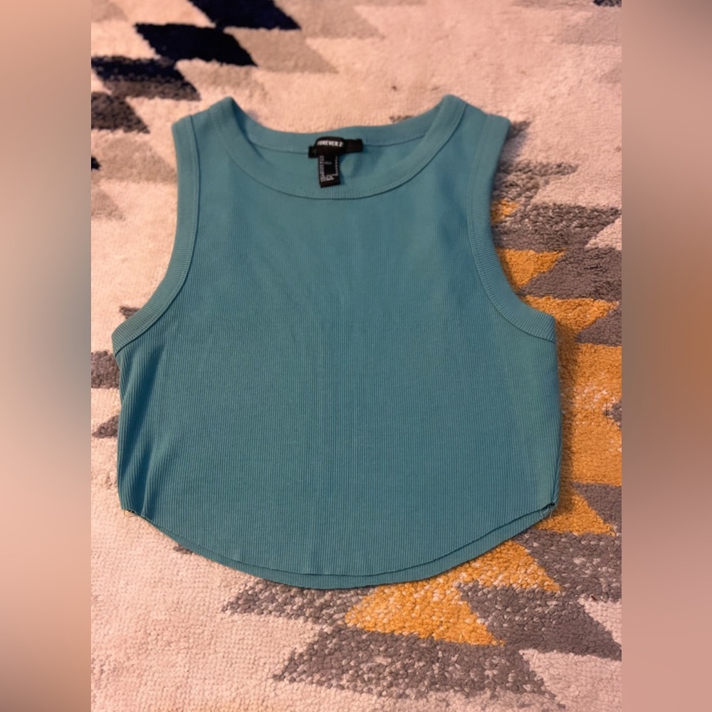 Turquoise forever 21 tank top